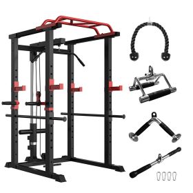 Multi-functional Power Cage,Home Adjustable Pullup Squat Rack 1000Lbs Capacity Comprehensive Fitness Barbell Rack Multi-functional Power Cage,Home Adjustable Pullup Squat Rack 1000Lbs Capacity Comprehensive Fitness Barbell Rack