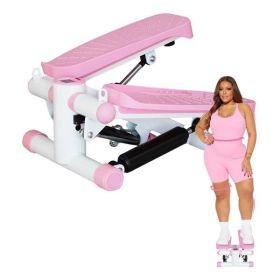Mini Stepper with Resistance Band, Stair Stepping Fitness Exercise Home Workout Equipment for Full Body Workout,Step Machine with LCD Monitor(Pink) Mini Stepper with Resistance Band, Stair Stepping Fitness Exercise Home Workout Equipment for Full Body Workout,Step Machine with LCD Monitor(Pink)